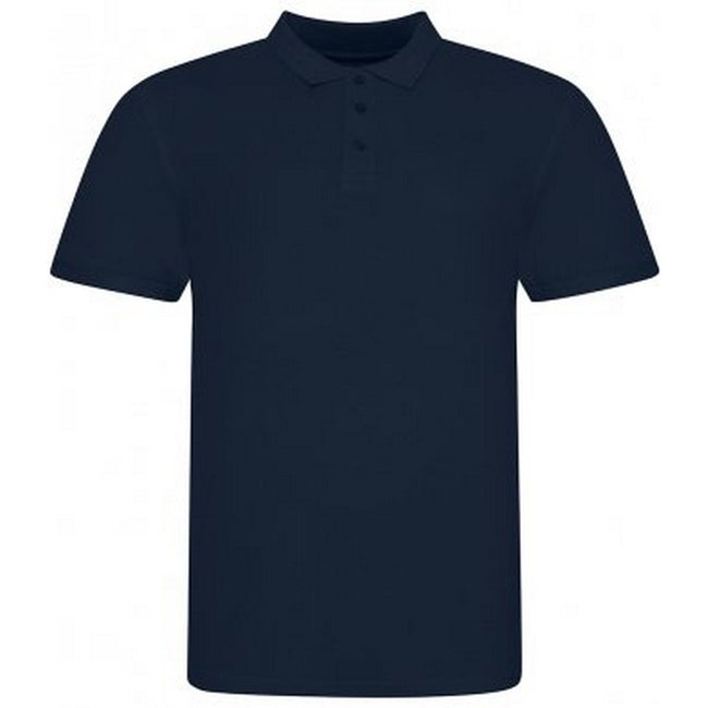 Oxford Navy - Front - Awdis Mens Piqu Cotton Short-Sleeved Polo Shirt