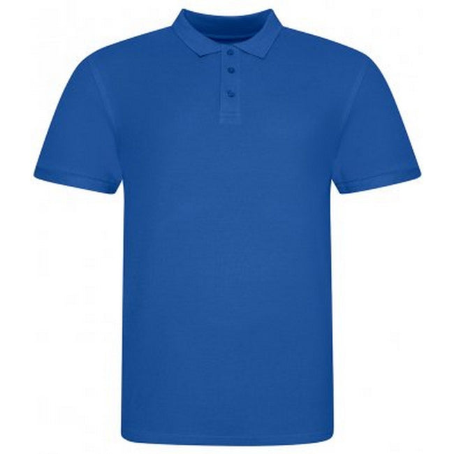 Royal Blue - Front - Awdis Mens Piqu Cotton Short-Sleeved Polo Shirt