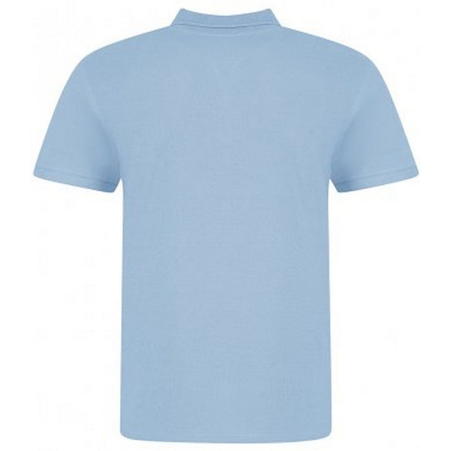 Sky Blue - Back - Awdis Mens Piqu Cotton Short-Sleeved Polo Shirt