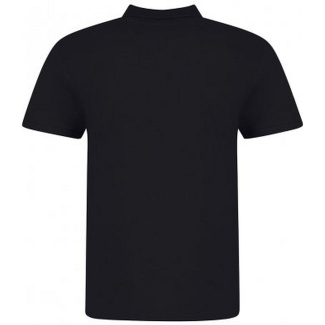 Deep Black - Back - Awdis Mens Piqu Cotton Short-Sleeved Polo Shirt