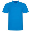 Azure - Front - Awdis Mens Piqu Cotton Short-Sleeved Polo Shirt