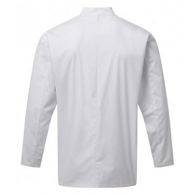 White - Side - Premier Mens Essential Long-Sleeved Chef Jacket