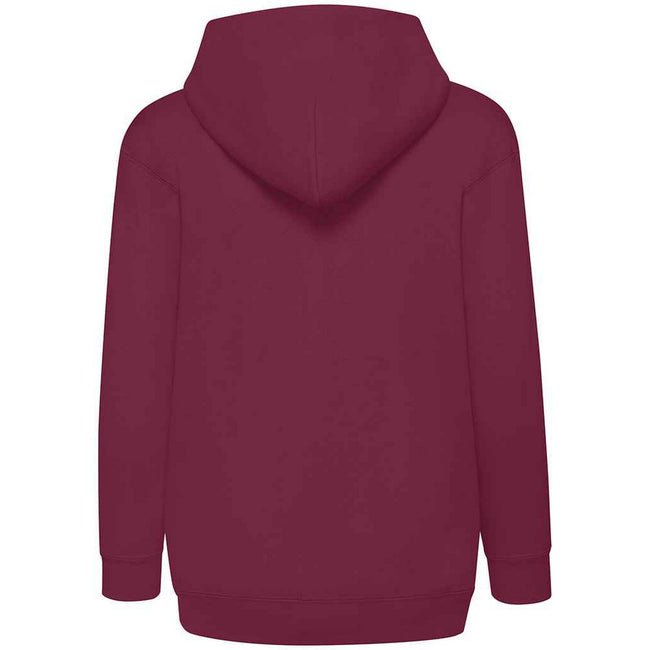 Burgundy - Pack Shot - Fruit Of The Loom Childrens-Kids Hooded Sweatshirt