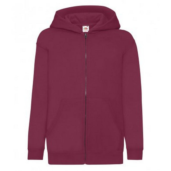 Burgundy - Front - Fruit Of The Loom Childrens-Kids Hooded Sweatshirt