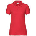 Red - Front - Fruit of the Loom Womens-Ladies Lady Fit Piqué Polo Shirt