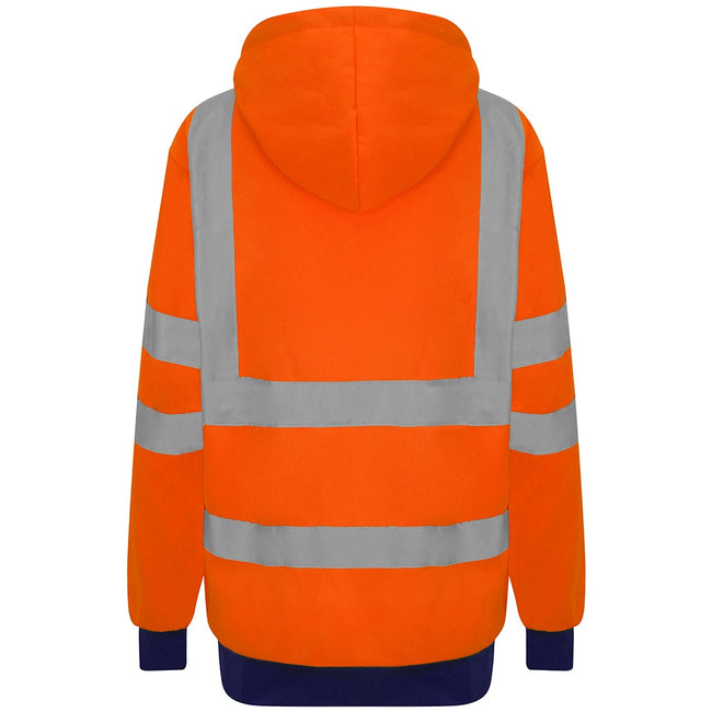 Orange-Navy - Back - PRO RTX Mens High-Vis Hoodie