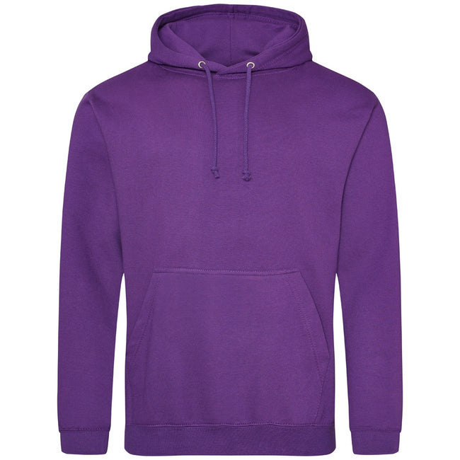 Purple - Front - Awdis Unisex Adult College Hoodie