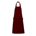 Burgundy - Front - SOLS Unisex Gala Long Bib Apron - Barwear