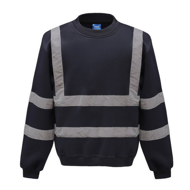 Navy - Front - Yoko Unisex Adult Hi-Vis Sweatshirt