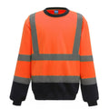 Orange-Navy - Front - Yoko Unisex Adult Hi-Vis Sweatshirt