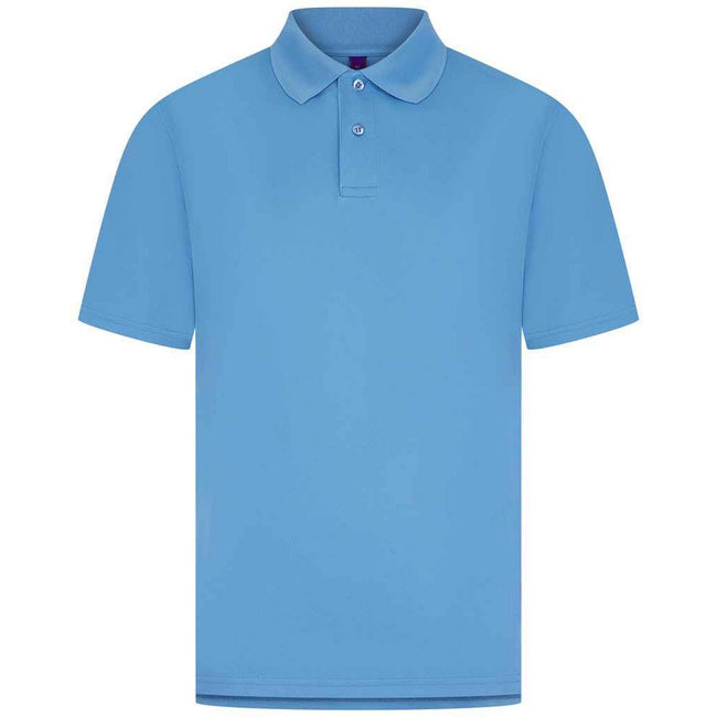 Mid Blue - Front - Henbury Mens Pique Polo Shirt