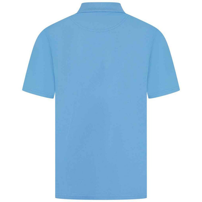 Mid Blue - Back - Henbury Mens Pique Polo Shirt