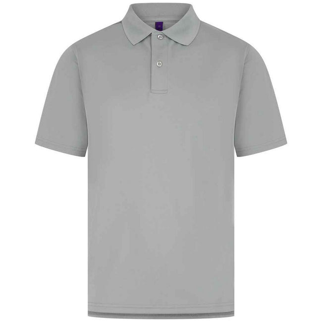 Silver - Front - Henbury Mens Pique Polo Shirt