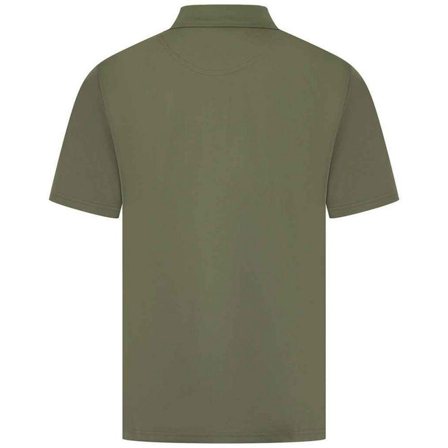 Olive - Back - Henbury Mens Pique Polo Shirt