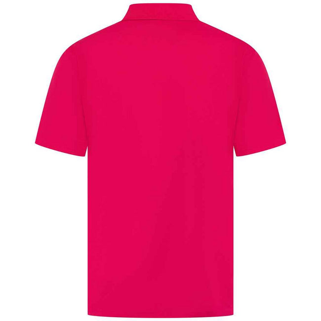 Bright Pink - Back - Henbury Mens Pique Polo Shirt