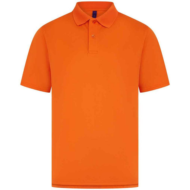 Bright Orange - Front - Henbury Mens Pique Polo Shirt