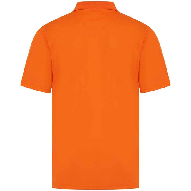Bright Orange - Back - Henbury Mens Pique Polo Shirt
