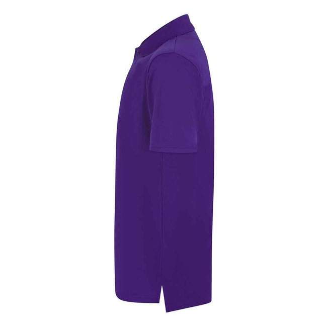 Bright Purple - Side - Henbury Mens Pique Polo Shirt