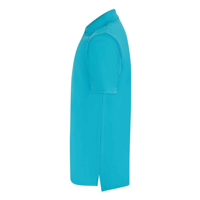 Turquoise - Side - Henbury Mens Pique Polo Shirt
