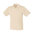 Natural - Front - Henbury Mens Pique Polo Shirt