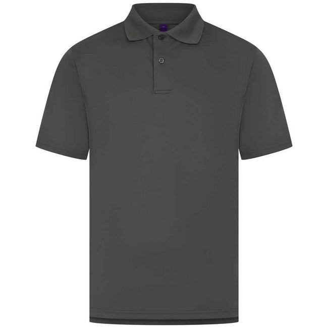 Charcoal - Front - Henbury Mens Pique Polo Shirt