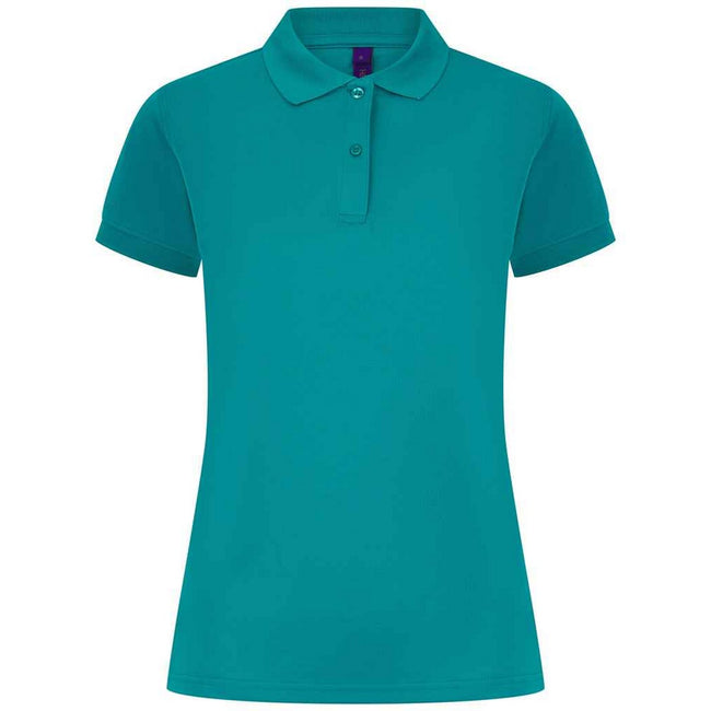 Bright Jade - Front - Henbury Womens-Ladies Pique Polo Shirt