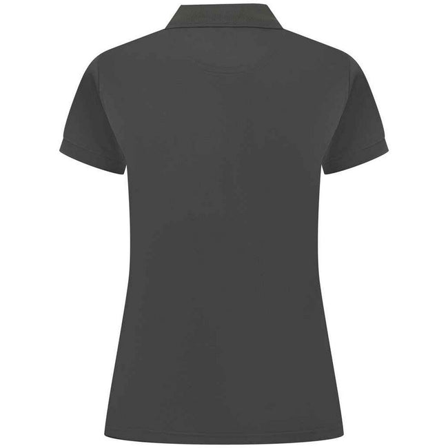 Heather Charcoal - Back - Henbury Womens-Ladies Pique Polo Shirt