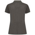 Heather Charcoal - Side - Henbury Womens-Ladies Pique Polo Shirt