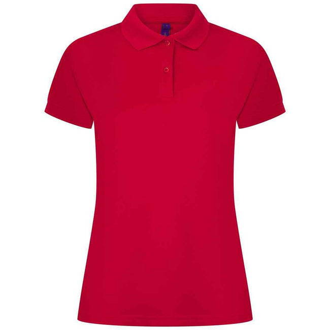 Classic Red - Front - Henbury Womens-Ladies Pique Polo Shirt