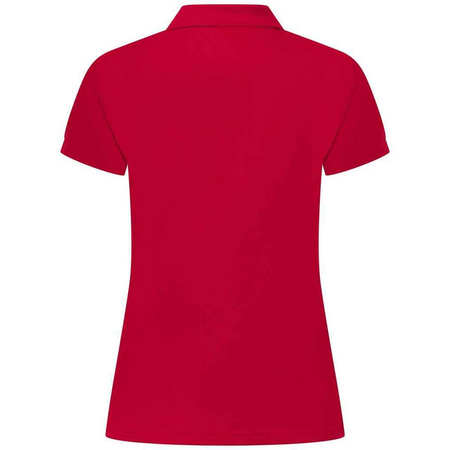 Classic Red - Back - Henbury Womens-Ladies Pique Polo Shirt