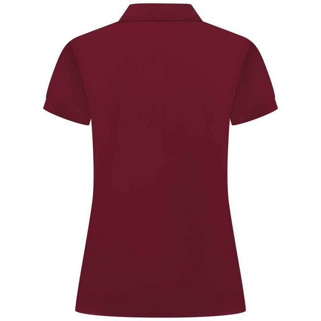 Burgundy - Back - Henbury Womens-Ladies Pique Polo Shirt