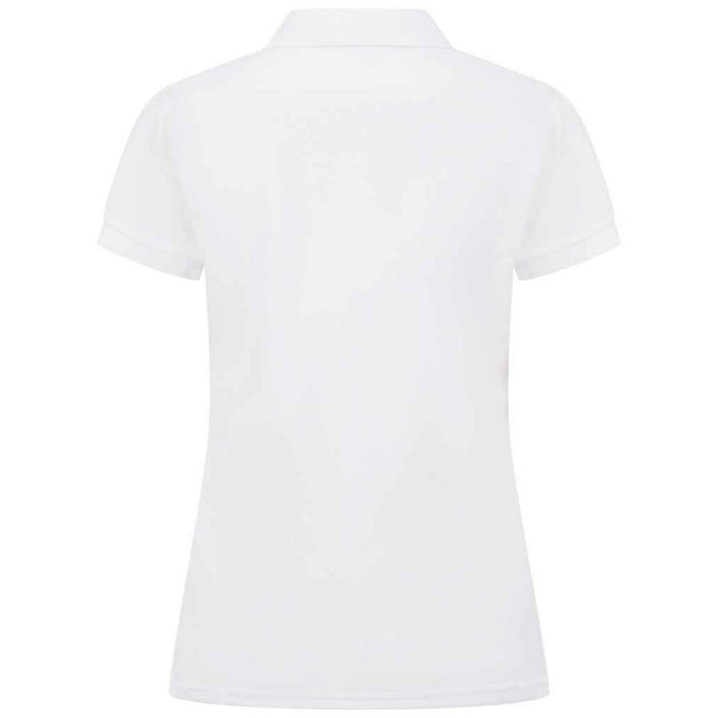 White - Back - Henbury Womens-Ladies Pique Polo Shirt