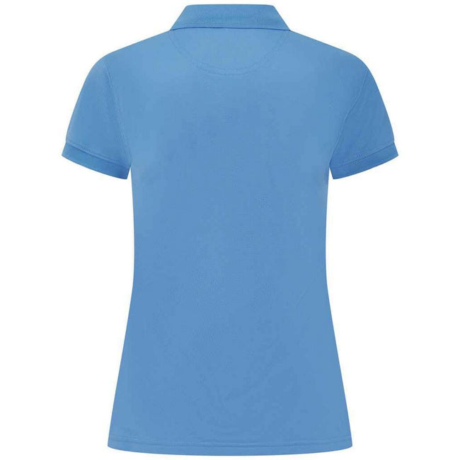 Mid Blue - Back - Henbury Womens-Ladies Pique Polo Shirt