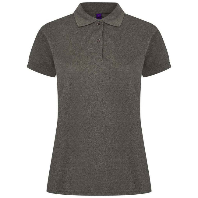 Heather Charcoal - Lifestyle - Henbury Womens-Ladies Pique Polo Shirt