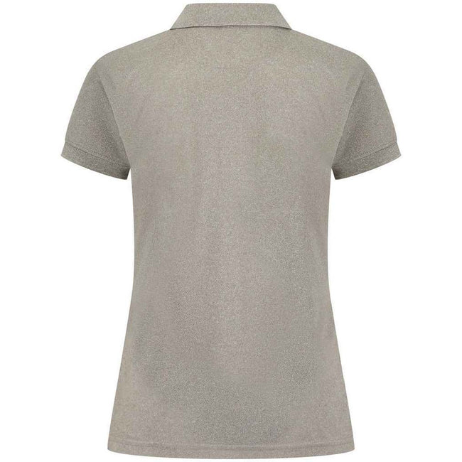 Heather Grey - Back - Henbury Womens-Ladies Pique Polo Shirt