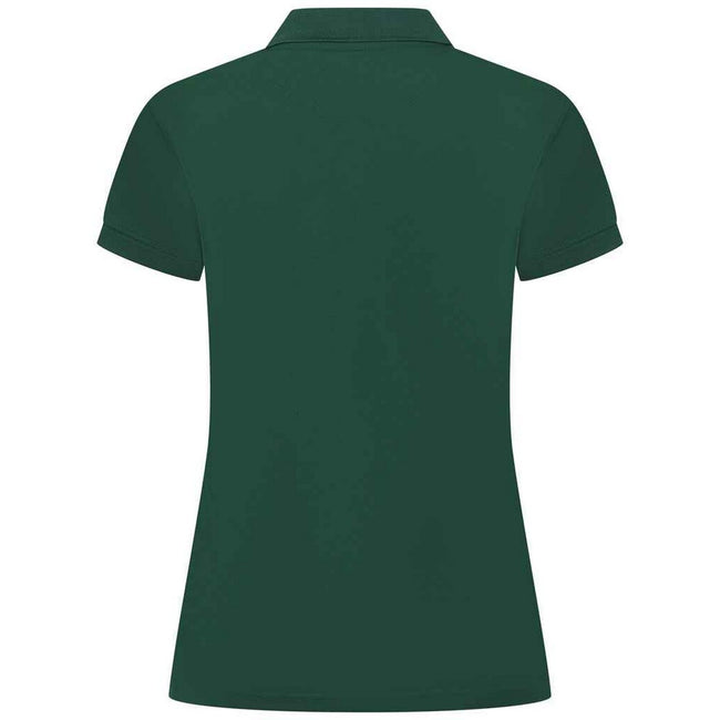 White - Side - Henbury Womens-Ladies Pique Polo Shirt