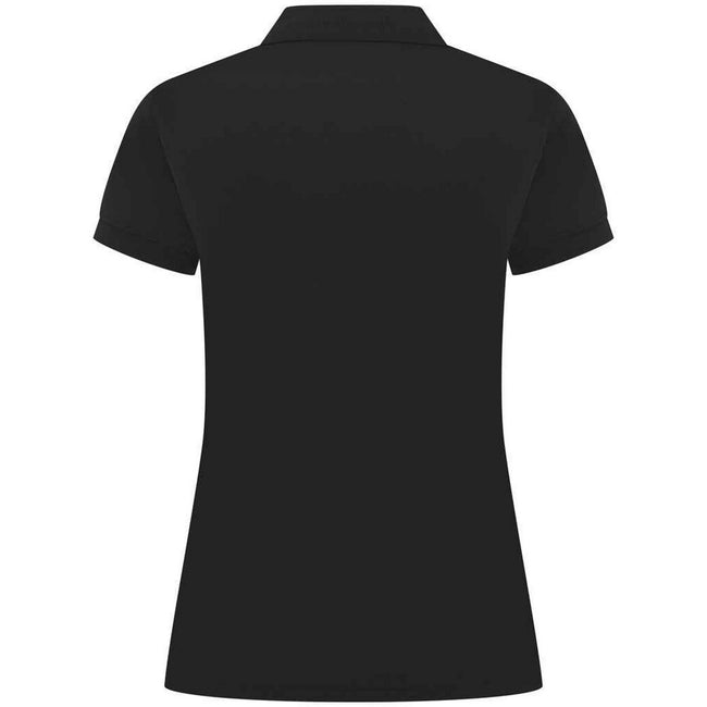 Black - Back - Henbury Womens-Ladies Pique Polo Shirt