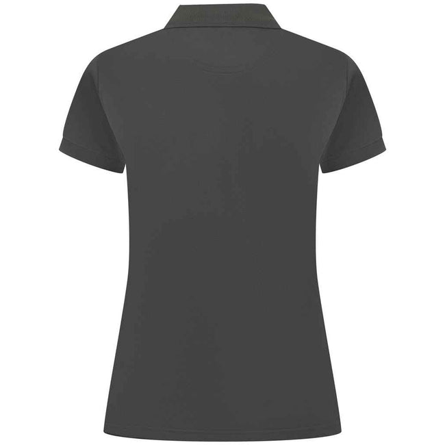 Charcoal - Back - Henbury Womens-Ladies Pique Polo Shirt