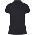 Navy - Front - Henbury Womens-Ladies Pique Polo Shirt