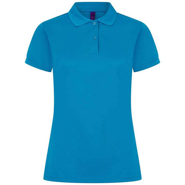 Sapphire Blue - Front - Henbury Womens-Ladies Pique Polo Shirt
