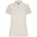 Natural - Front - Henbury Womens-Ladies Pique Polo Shirt