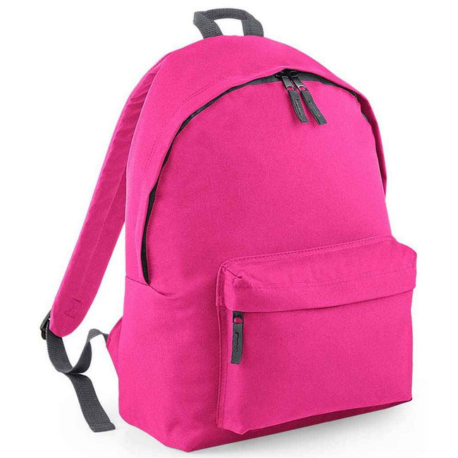 Fuchsia-Graphite - Front - Bagbase Original Fashion Backpack