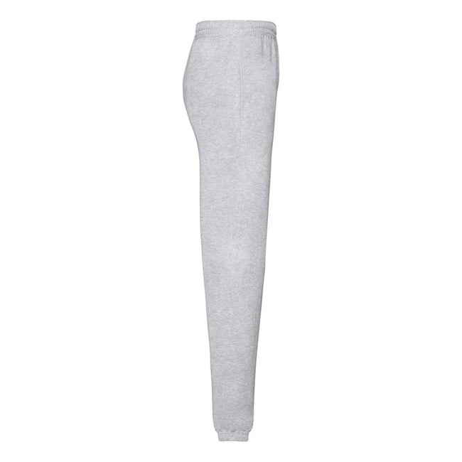 Heather Grey - Side - Fruit of the Loom Mens Classic Elasticated Hem Jogging Bottoms