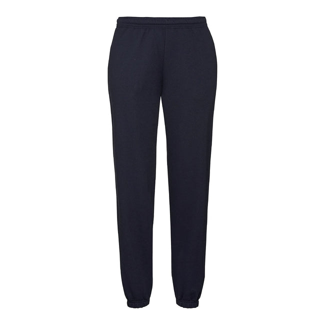 Navy - Front - Fruit of the Loom Mens Classic Elasticated Hem Jogging Bottoms