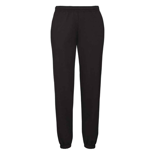 Black - Front - Fruit of the Loom Mens Classic Elasticated Hem Jogging Bottoms