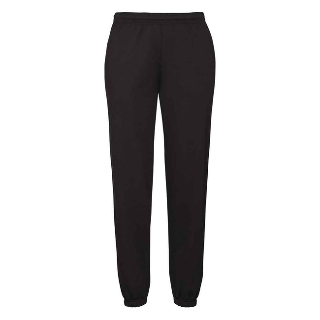 Black - Front - Fruit of the Loom Mens Classic Elasticated Hem Jogging Bottoms