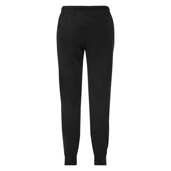 Black - Back - Fruit of the Loom Mens Classic Elasticated Hem Jogging Bottoms