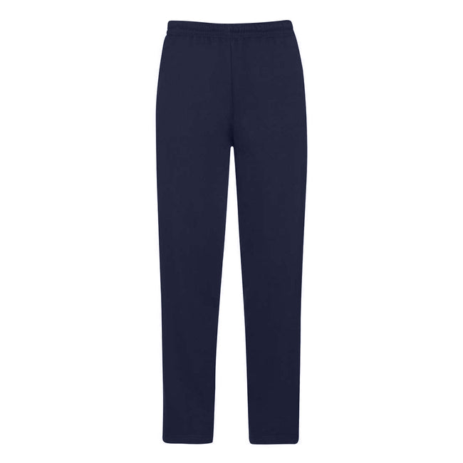 Deep Navy - Back - Fruit of the Loom Mens Open Hem Jogging Bottoms