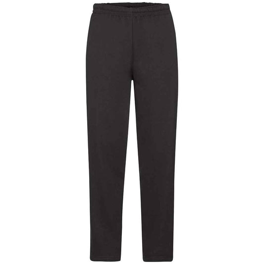 Black - Front - Fruit of the Loom Mens Open Hem Jogging Bottoms