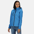 French Blue-Navy - Back - Regatta Womens-Ladies Venturer Hooded Soft Shell Jacket